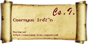 Csernyus Irén névjegykártya